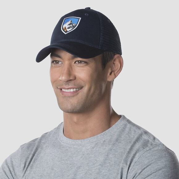 Kuhl Snapback Hat Mesh Back Trucker Blue Logo Adjustable Hiking Fishing Outdoors - Picture 2 of 9